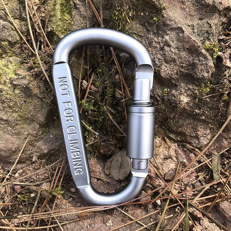 Heavy-Duty Aluminum Alloy Carabiner Clip – 8CM D-Type Hook for Outdoor, Hiking, Keychains, & Camping Gear