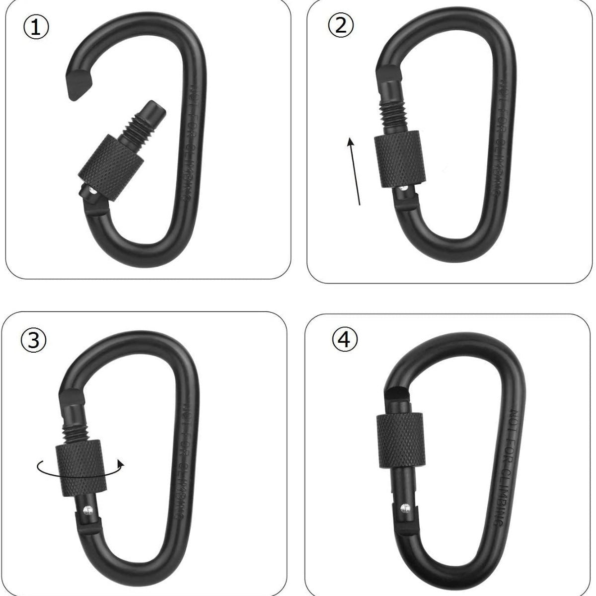 Heavy-Duty Aluminum Alloy Carabiner Clip – 8CM D-Type Hook for Outdoor, Hiking, Keychains, & Camping Gear