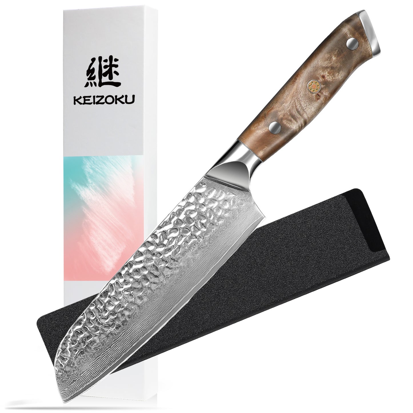 Professional Damascus Chef Knife Set – 10Cr15MOV Japanese Steel with Full Tang G10 Handle, Includes Sheath & Gift Box